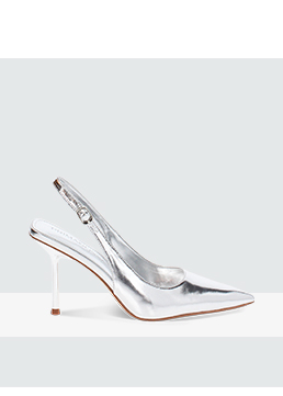 Escarpins slingback femme argentés