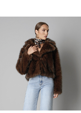 Giacca faux fur testa di moro