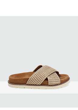 Fussbett beige en rafia