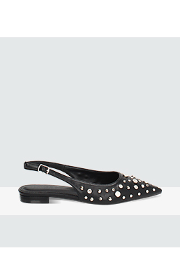 Ballerines slingback noires avec clous
