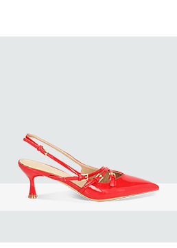 Décolleté slingback rojas con correas