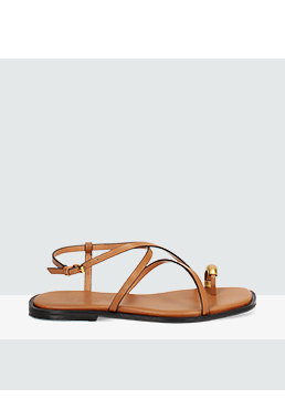 Sandali bassi cognac
