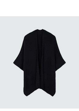 Poncho elegante in tessuto nero