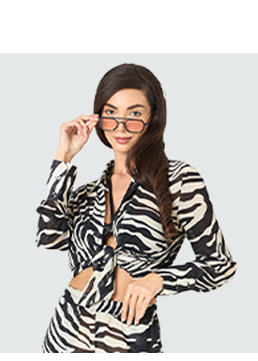 Camisa con estampado cebra en tejido