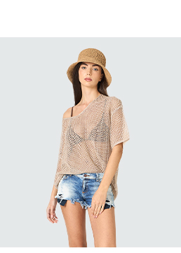 Maglia donna oro in tessuto