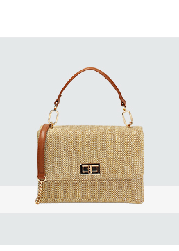 Mini bag beige in raffia