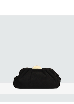 Bolso de mano negro en microfibra