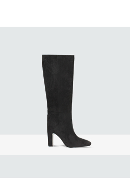 Bota negra en microfibra