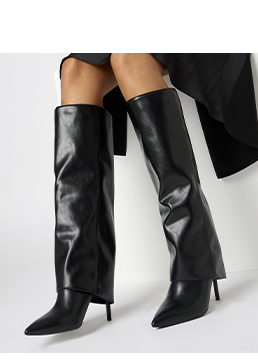 Bottes noires avec talon de 10,7 cm