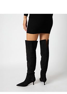 Stivali sopra il ginocchio in microfibra neri