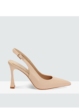 Décolleté slingback femme beige glamour