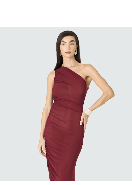 Vestito bordeaux in tessuto
