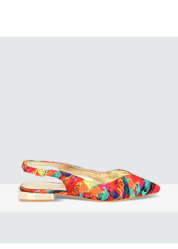 Bailarinas slingback multicolor en raso