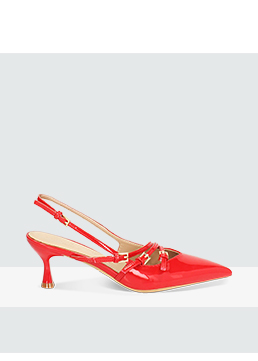 Décolleté slingback de mujer rojas con correas