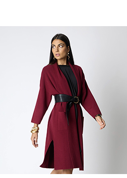 Cardigan lungo bordeaux