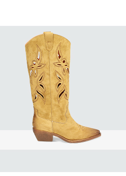 Botas de mujer color coñac en microfibra