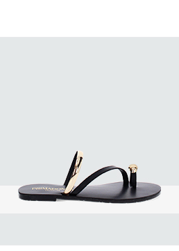 Sandales plates femme noires