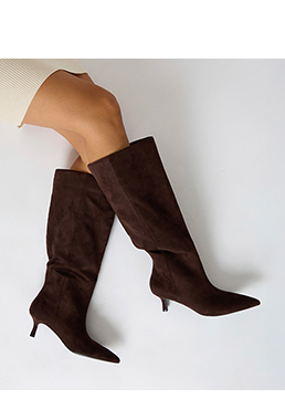 Botas en microfibra marrón oscuro