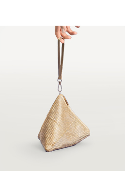 Mini bag oro in laminato con pietre