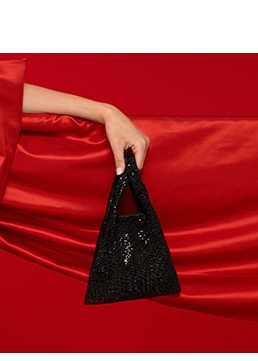 Mini sac noir en microfibre avec strass