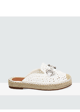Sabot bianco in raffia