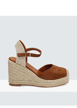 Espadrilles cognac en microfibre