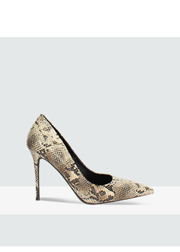 Escarpin beige effet python