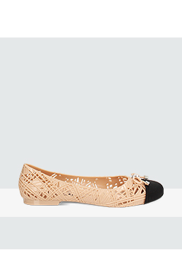 Sandalias de playa beige-negras en PVC
