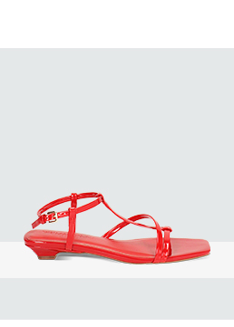 Sandalo rosso basso con t-bar