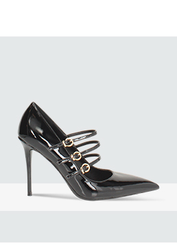 Escarpin noir avec finitions brillantes