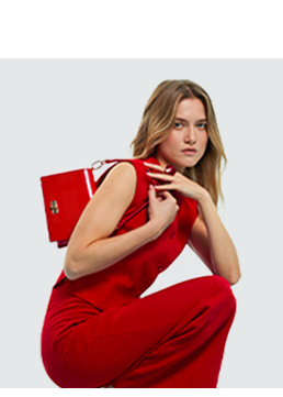 Borsa a tracolla rossa in vernice