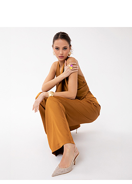 Décolleté slingback oro