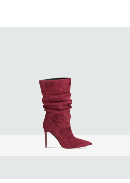 Botines burdeos de microfibra