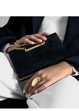 Clutch noire en microfibre