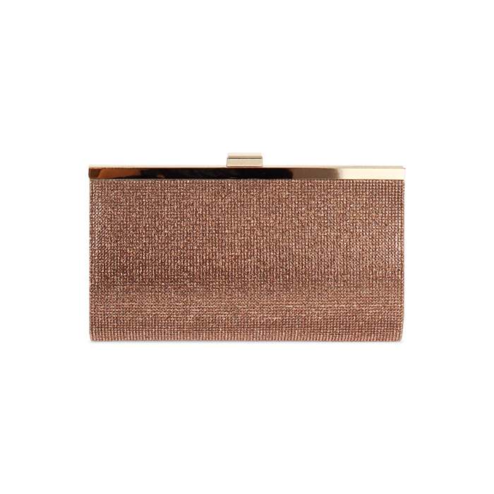 Pochette rosa-oro con pietre scintillanti