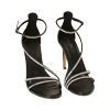 Sandali neri con strass, tacco 10 cm