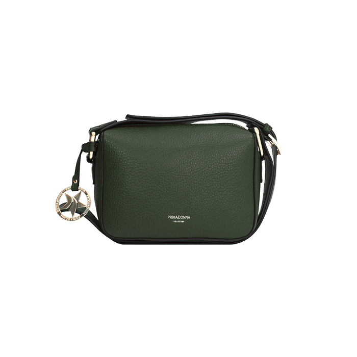 Borsa a tracolla verde con doppia tasca interna