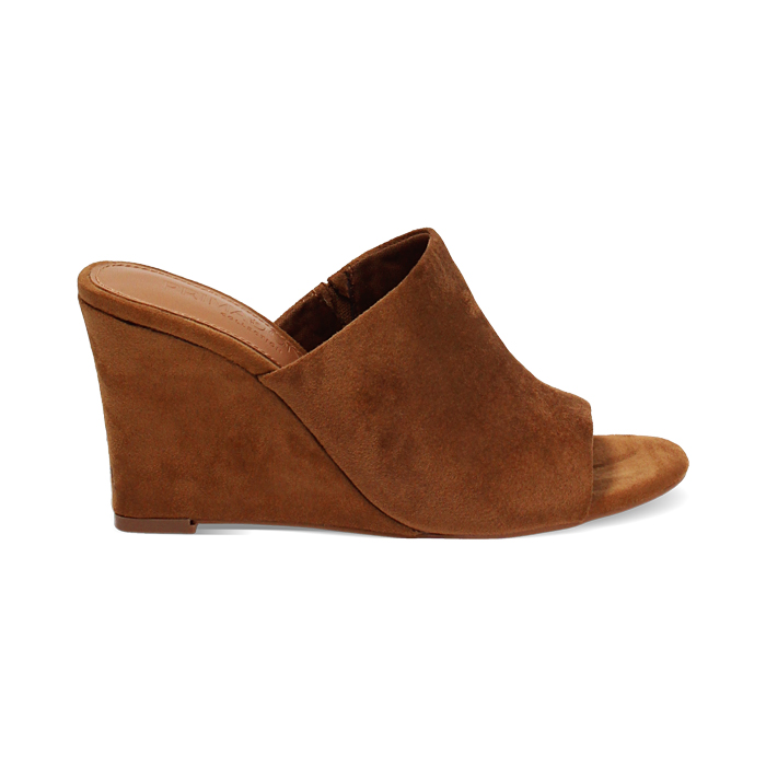 Mules open toe cognac tacco 10,5 cm