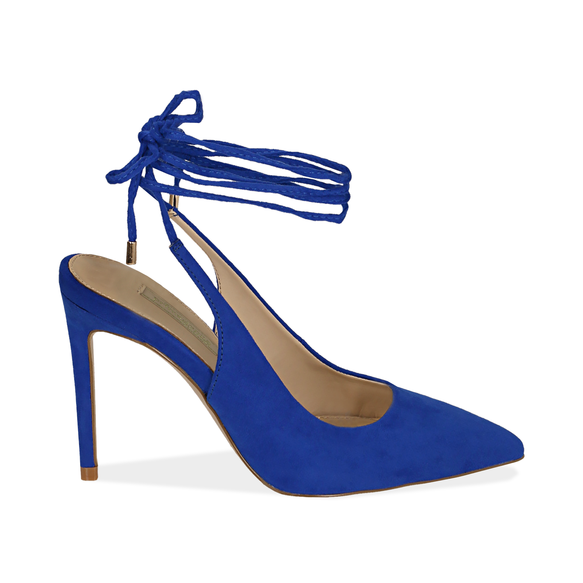 scarpe con tacco blu elettrico