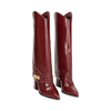 Bottes bordeaux brillantes avec talon de 8,5 cm