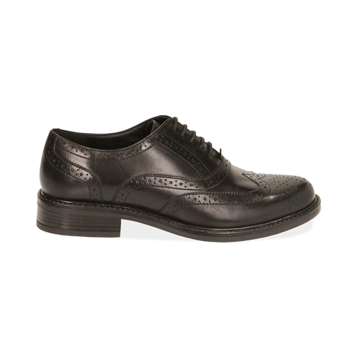 Chaussures à lacets noires en cuir