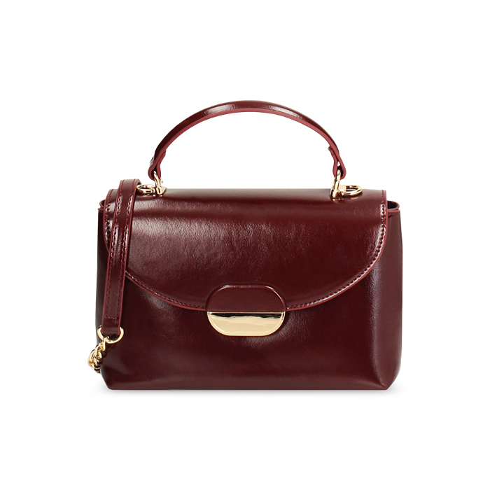 Mini sac bordeaux brillant