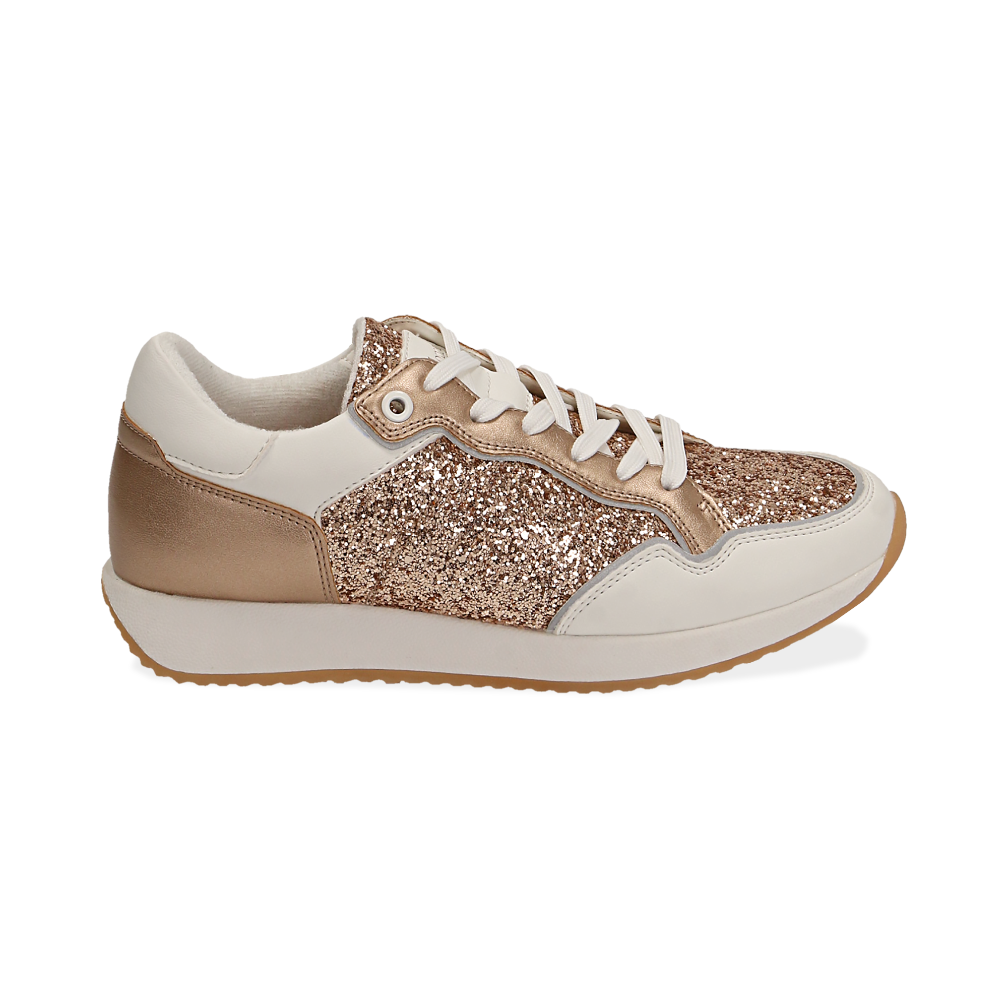 scarpe oro rosa brillantinate