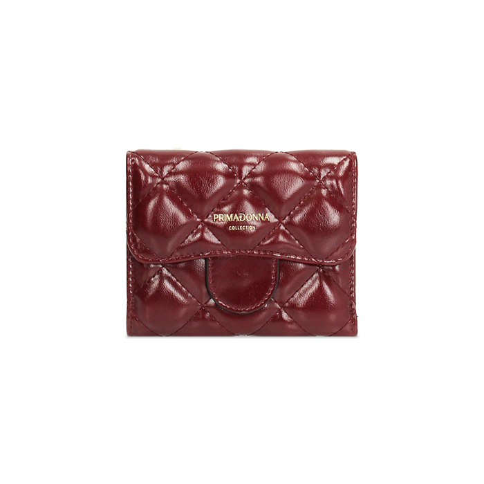 Portefeuille bordeaux en matériau brillant