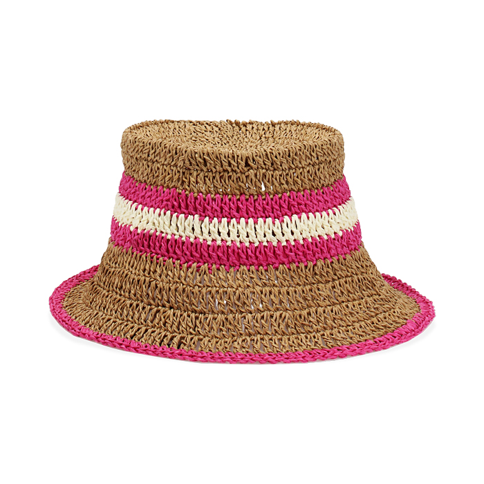 Sombrero mujer fucsia en rafia