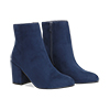 Ankle boots blu in microfibra, tacco 7,5 cm