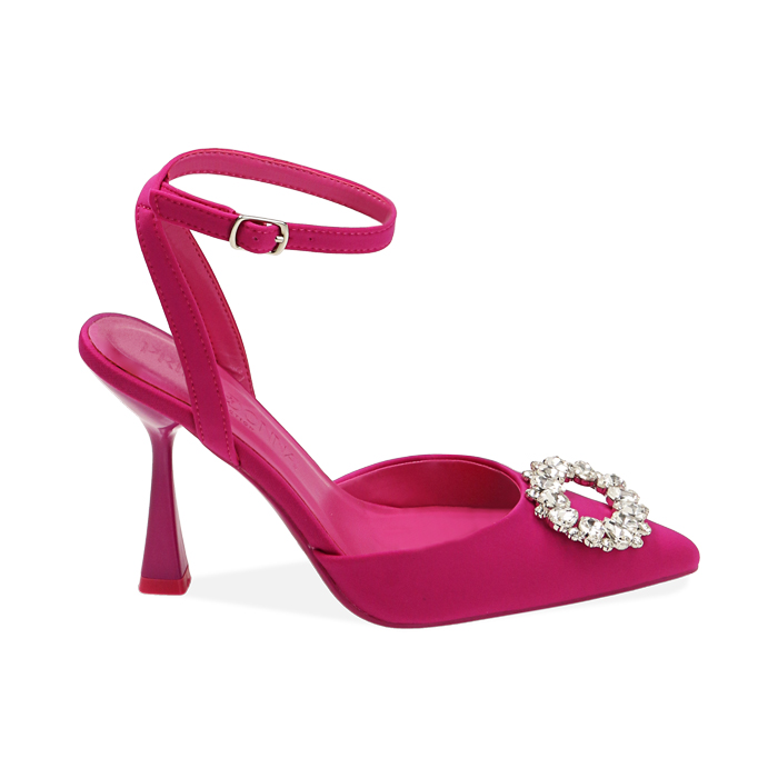 Décolleté slingback gioiello fucsia, tacco 10 cm
