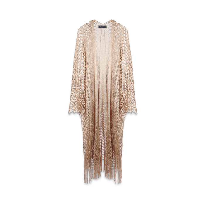 Poncho donna oro in tessuto