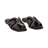 Sandalias planas de mujer negras de tela