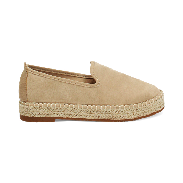 Espadrillas beige con tacco 3 cm